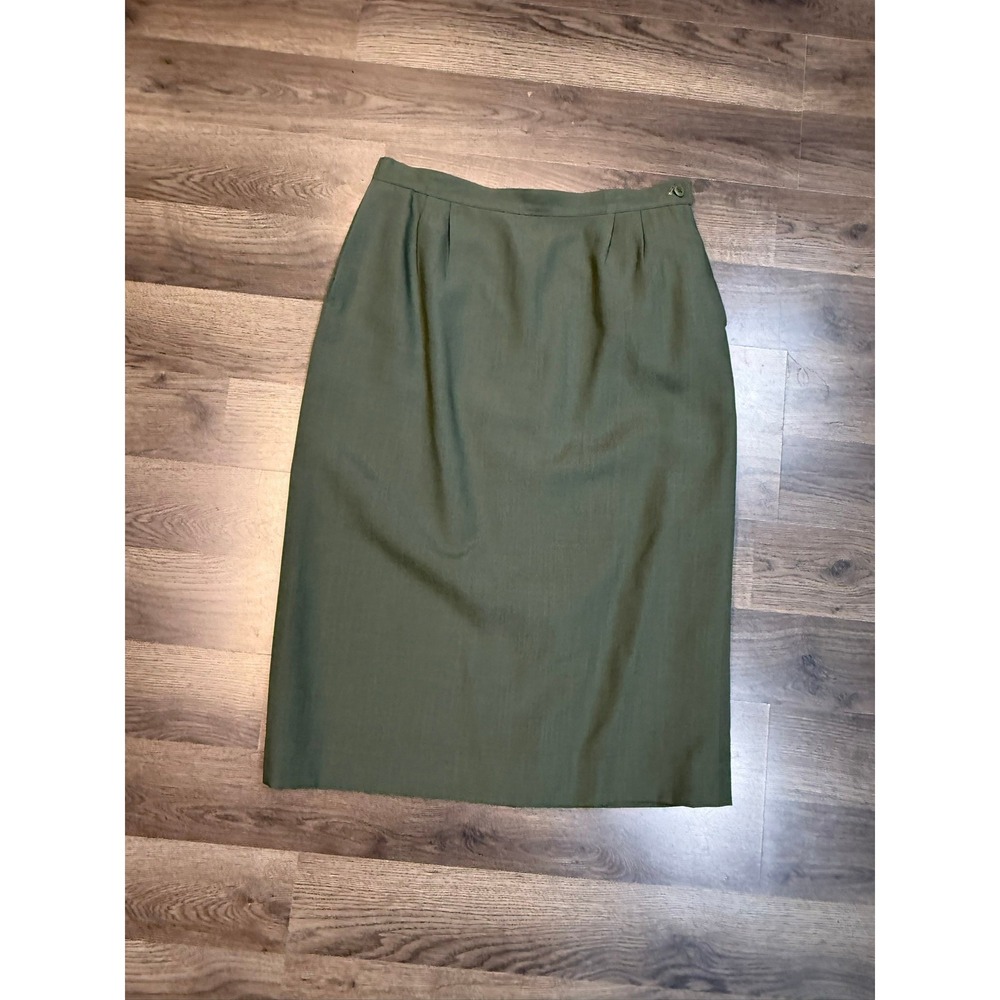 Sophisticates by Pendleton Olive Green Midi Pencil Skirt Size 10 Made in USA